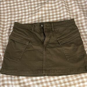 Just USA Cargo Mini Skirt Olive Green